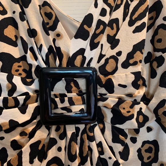 Cache Leopard Print Sleeveless Top sz L - Picture 2 of 5